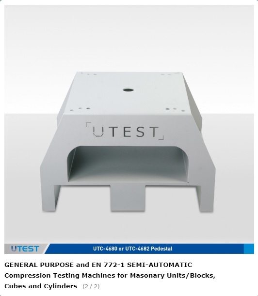 GENERAL PURPOSE and EN 772-1 SEMI-AUTOMATIC Compression Testing Machines for Masonry Units/Blocks, Cubes and Cylinders (UTC-4714GE.SLP) - Image 2