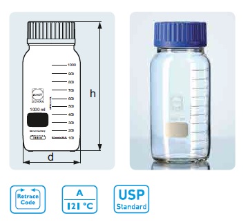DURAN® GLS 80® Laboratory Bottle Wide Mouth (LGW218603656)
